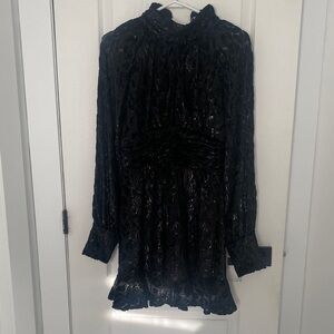 Rebecca Vallance Black Textured Dress